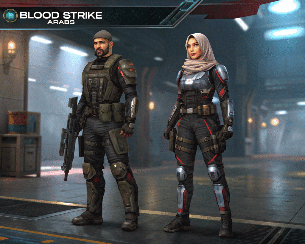 شخصية عربية مزخرفة بملابس تكتيكية مميزة في لعبة بلود سترايك العرب